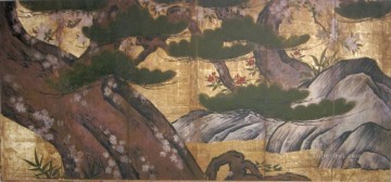 pine cherrytrees and rocks Kano Eitoku Japanese.JPG Oil Paintings